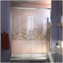 Visions 74-3/4" High x 60" Wide 30" Deep Sliding Framed Shower Door with Clear Glass, SlimeLine Shower Base Kit, and Left Drain - image 1