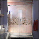 Visions 74-3/4" High x 60" Wide 30" Deep Sliding Framed Shower Door with Clear Glass, SlimeLine Shower Base Kit, and Right Drain - image 1