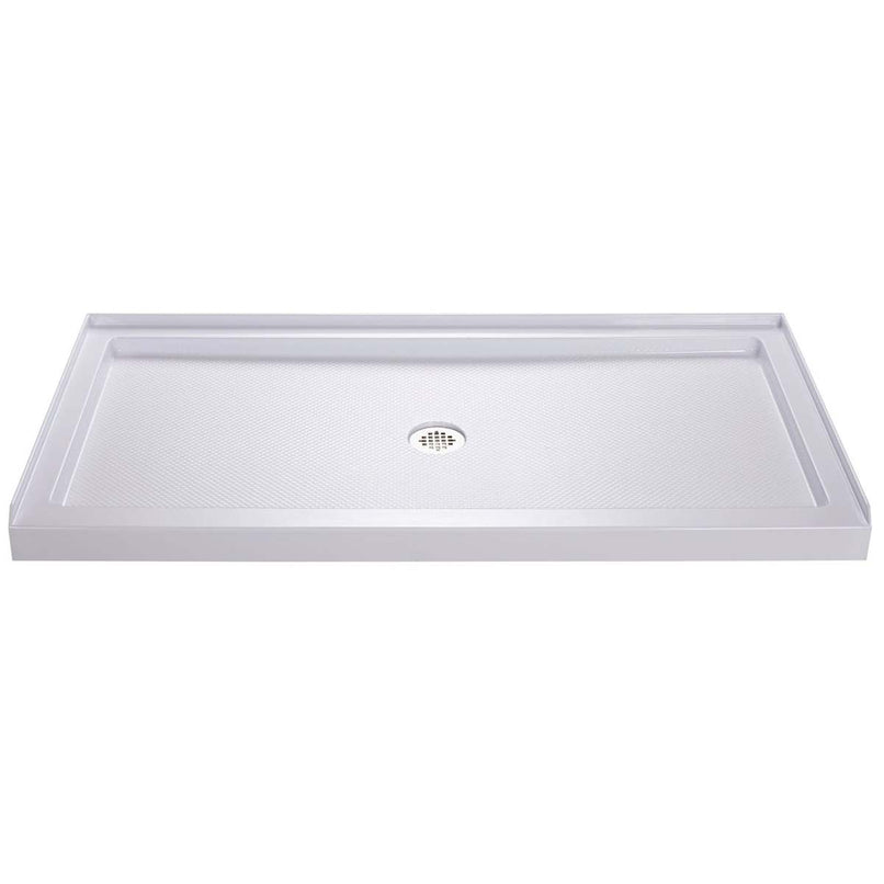 Visions 74-3/4" High x 60" Wide 32" Deep Sliding Framed Shower Door with Clear Glass, SlimeLine Shower Base Kit, and Center Drain - image 8