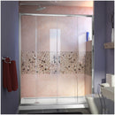 Visions 74-3/4" High x 60" Wide 32" Deep Sliding Framed Shower Door with Clear Glass, SlimeLine Shower Base Kit, and Left Drain - image 1