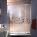 Visions 74-3/4" High x 60" Wide 32" Deep Sliding Framed Shower Door with Clear Glass, SlimeLine Shower Base Kit, and Right Drain - image 1