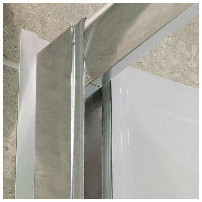 Visions 74-3/4" High x 60" Wide 34" Deep Sliding Framed Shower Door with Clear Glass, SlimeLine Shower Base Kit, and Center Drain - image 4