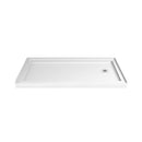 Infinity-Z 74-3/4" High x 60" Wide 30" Deep Sliding Framed Shower Door with Frosted Glass, SlimeLine Shower Base Kit, and Right Drain - image 9