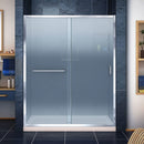 Infinity-Z 74-3/4" High x 60" Wide 32" Deep Sliding Framed Shower Door with Frosted Glass, SlimeLine Shower Base Kit, and Center Drain - image 1