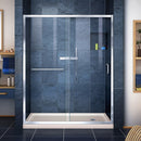 Infinity-Z 74-3/4" High x 60" Wide 32" Deep Sliding Framed Shower Door with Clear Glass, SlimeLine Shower Base Kit, and Right Drain - image 1