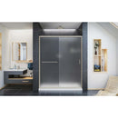 Infinity-Z 74-3/4" High x 60" Wide 34" Deep Sliding Framed Shower Door with Frosted Glass, SlimeLine Shower Base Kit, and Center Drain - image 13