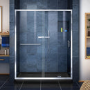 Infinity-Z 74-3/4" High x 60" Wide 34" Deep Sliding Framed Shower Door with Clear Glass, SlimeLine Shower Base Kit, and Right Drain - image 1