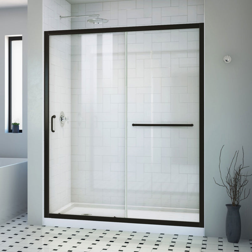Infinity-Z 74-3/4" High x 60" Wide x 36" Deep Alcove Shower Module with Clear Sliding Shower Door, and Left Drain Base - image 1