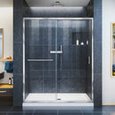 Infinity-Z 74-3/4" High x 54" Wide 32" Deep Sliding Framed Shower Door with Clear Glass, SlimeLine Shower Base Kit, and Center Drain - image 1