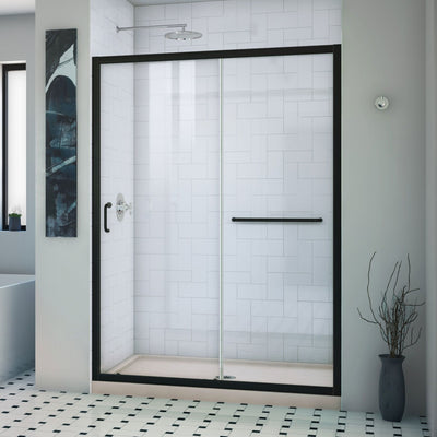 Infinity-Z 74-3/4" High x 54" Wide x 32" Deep Alcove Shower Module with Clear Sliding Shower Door, and Center Drain Base - image 1