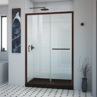 Infinity-Z 74-3/4" High x 54" Wide x 32" Deep Alcove Shower Module with Clear Sliding Shower Door, and Center Drain Base - image 1