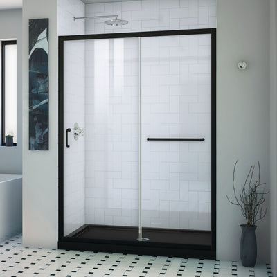 Infinity-Z 74-3/4" High x 54" Wide x 32" Deep Alcove Shower Module with Clear Sliding Shower Door, and Center Drain Base - image 1