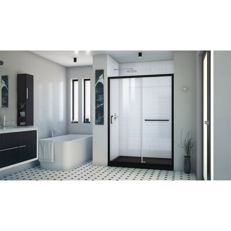 Infinity-Z 74-3/4" High x 54" Wide x 32" Deep Alcove Shower Module with Clear Sliding Shower Door, and Center Drain Base - image 2