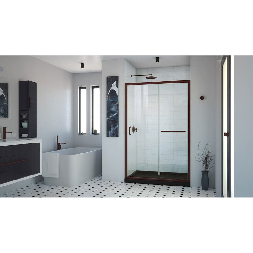 Infinity-Z 74-3/4" High x 54" Wide x 32" Deep Alcove Shower Module with Clear Sliding Shower Door, and Center Drain Base - image 19