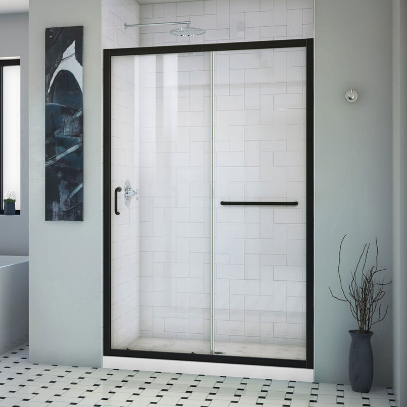 Infinity-Z 74-3/4" High x 48" Wide x 36" Deep Alcove Shower Module with Clear Sliding Shower Door, and Center Drain Base - image 1