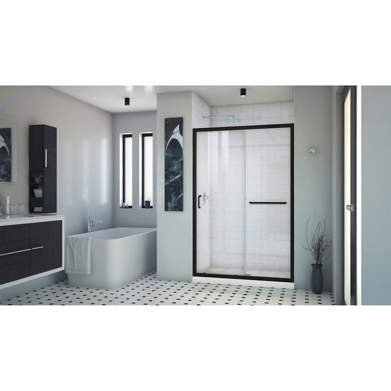 Infinity-Z 74-3/4" High x 48" Wide x 36" Deep Alcove Shower Module with Clear Sliding Shower Door, and Center Drain Base - image 2