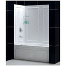 Visions 60" High x 60" Wide Sliding Framed Tub Enclosure with Clear Glass and QWALL-Tub Backwall Kit - image 8
