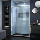 Encore 36" D x 48" W x 78 3/4" H Semi-Frameless Bypass Sliding Shower Door and SlimLine Shower Base Kit - image 1