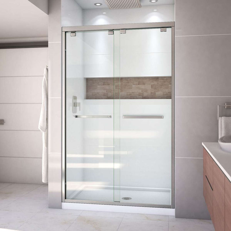 Encore 36" D x 48" W x 78 3/4" H Semi-Frameless Bypass Sliding Shower Door and SlimLine Shower Base Kit - image 4
