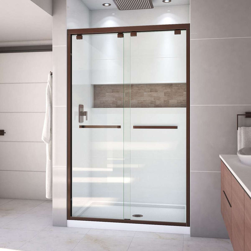 Encore 36" D x 48" W x 78 3/4" H Semi-Frameless Bypass Sliding Shower Door and SlimLine Shower Base Kit - image 6