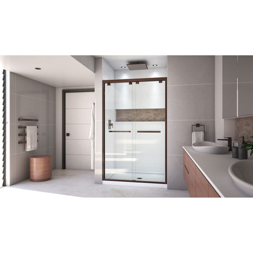 Encore 36" D x 48" W x 78 3/4" H Semi-Frameless Bypass Sliding Shower Door and SlimLine Shower Base Kit - image 7