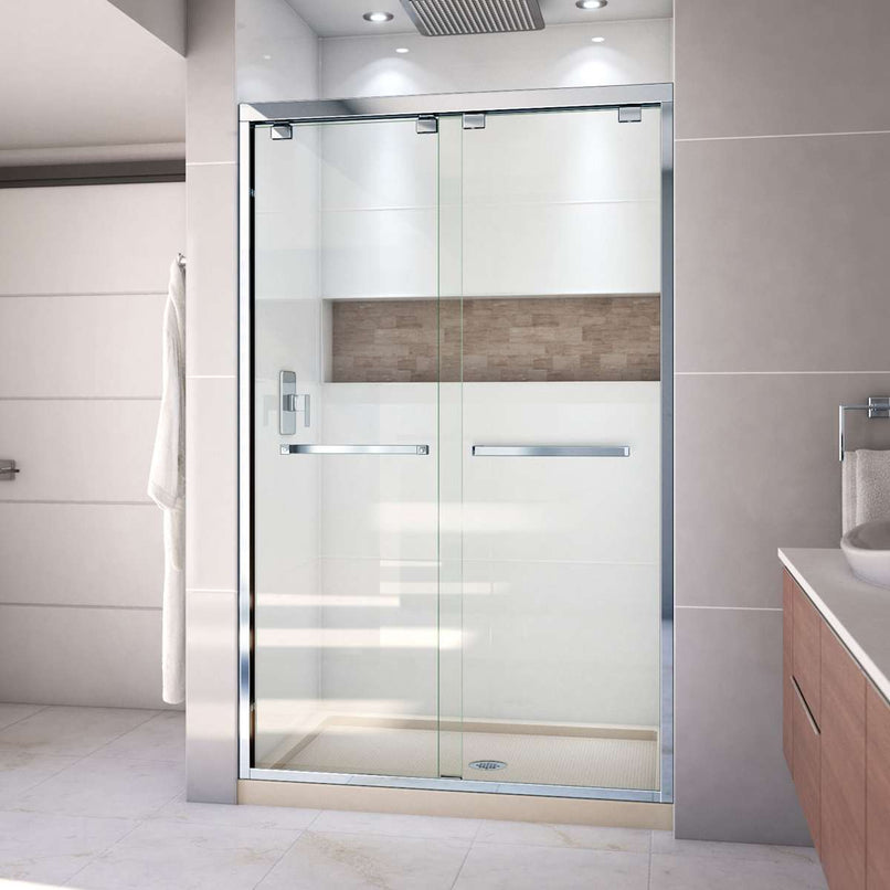 Encore 36" D x 48" W x 78 3/4" H Semi-Frameless Bypass Sliding Shower Door and SlimLine Shower Base Kit - image 10