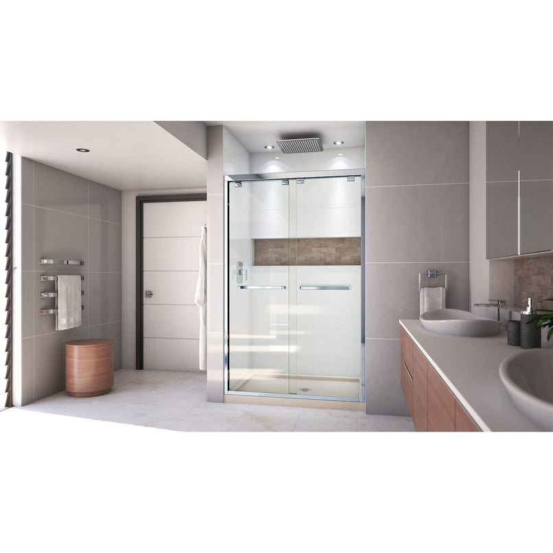 Encore 36" D x 48" W x 78 3/4" H Semi-Frameless Bypass Sliding Shower Door and SlimLine Shower Base Kit - image 11