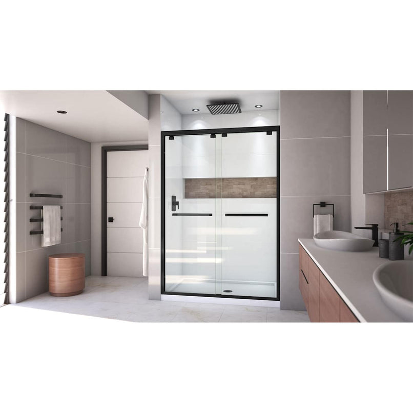 Encore 32" D x 54" W x 78 3/4" H Semi-Frameless Bypass Sliding Shower Door and SlimLine Shower Base Kit - image 9