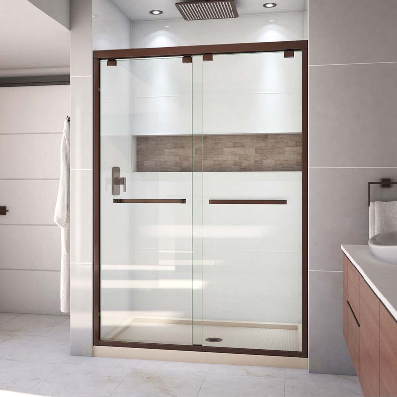 Encore 32" D x 54" W x 78 3/4" H Semi-Frameless Bypass Sliding Shower Door and SlimLine Shower Base Kit - image 14
