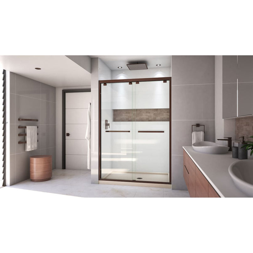 Encore 32" D x 54" W x 78 3/4" H Semi-Frameless Bypass Sliding Shower Door and SlimLine Shower Base Kit - image 15