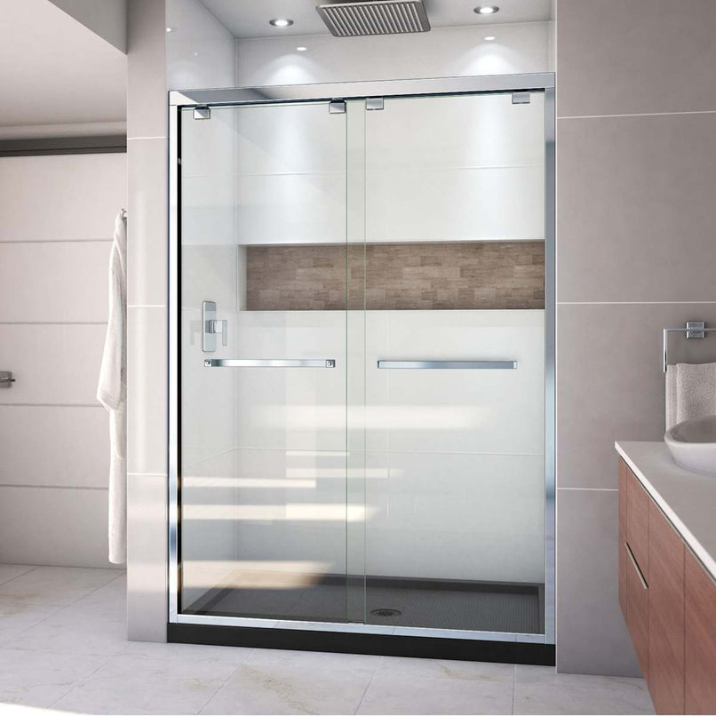 Encore 32" D x 54" W x 78 3/4" H Semi-Frameless Bypass Sliding Shower Door and SlimLine Shower Base Kit - image 16