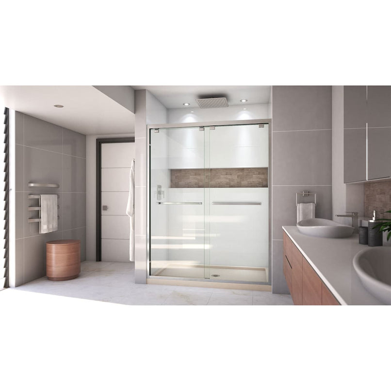Encore 30" D x 60" W x 78 3/4" H Semi-Frameless Bypass Sliding Shower Door and SlimLine Shower Base Kit - image 13