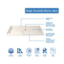 Encore 30" D x 60" W x 78 3/4" H Semi-Frameless Bypass Sliding Shower Door and SlimLine Shower Base Kit - image 30