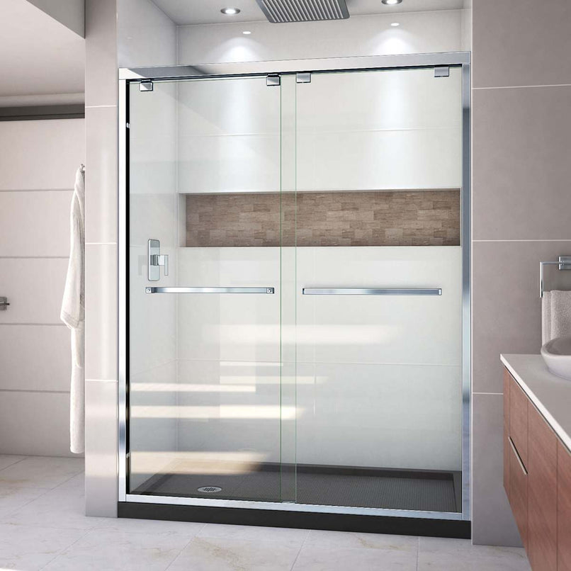 Encore 30" D x 60" W x 78 3/4" H Semi-Frameless Bypass Sliding Shower Door and SlimLine Shower Base Kit - image 16