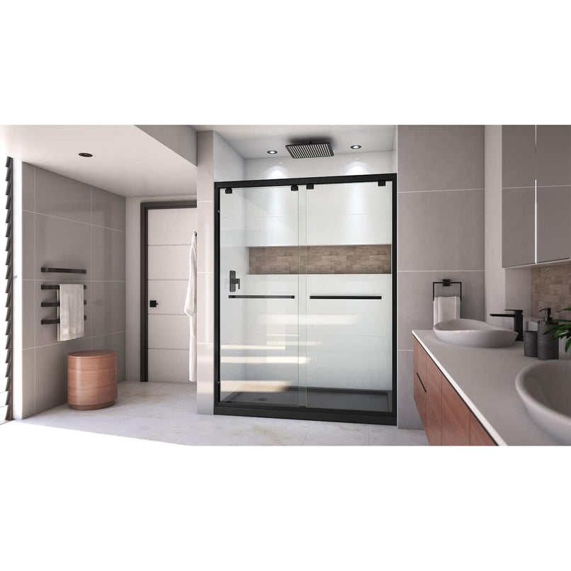 Encore 30" D x 60" W x 78 3/4" H Semi-Frameless Bypass Sliding Shower Door and SlimLine Shower Base Kit - image 19