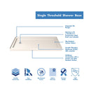 Encore 30" D x 60" W x 78 3/4" H Semi-Frameless Bypass Sliding Shower Door and SlimLine Shower Base Kit - image 30