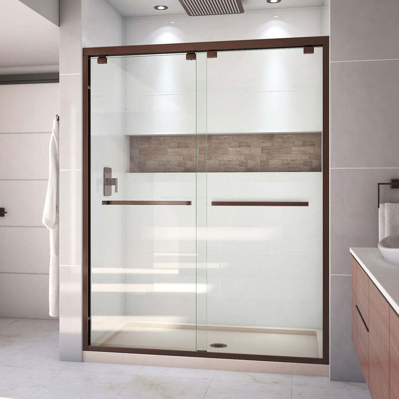 Encore 32" D x 60" W x 78 3/4" H Semi-Frameless Bypass Sliding Shower Door and SlimLine Shower Base Kit - image 14