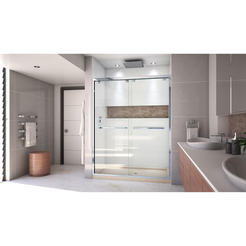 Encore 36" D x 60" W x 78 3/4" H Semi-Frameless Bypass Sliding Shower Door and SlimLine Shower Base Kit - image 11