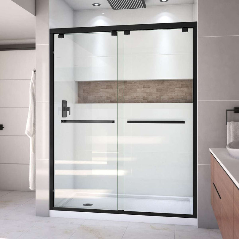 Encore 36" D x 60" W x 78 3/4" H Semi-Frameless Bypass Sliding Shower Door and SlimLine Shower Base Kit - image 8