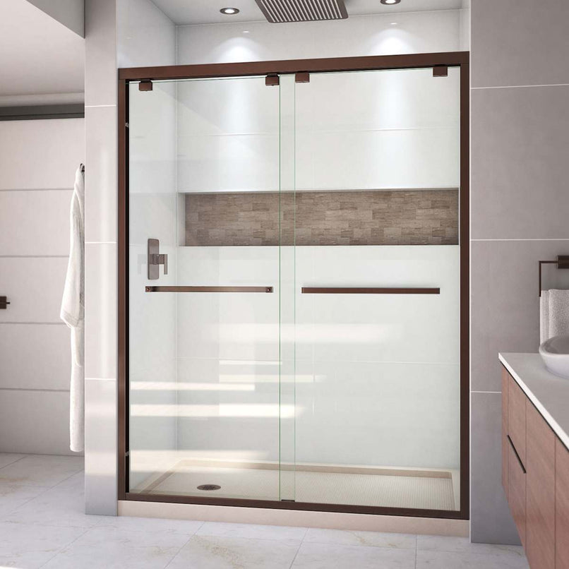Encore 36" D x 60" W x 78 3/4" H Semi-Frameless Bypass Sliding Shower Door and SlimLine Shower Base Kit - image 14