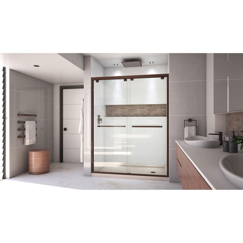 Encore 36" D x 60" W x 78 3/4" H Semi-Frameless Bypass Sliding Shower Door and SlimLine Shower Base Kit - image 15