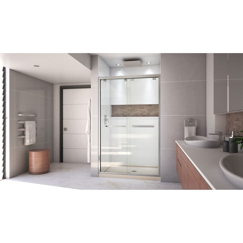 Encore 34" D x 48" W x 78 3/4" H Semi-Frameless Bypass Sliding Shower Door and SlimLine Shower Base Kit - image 13