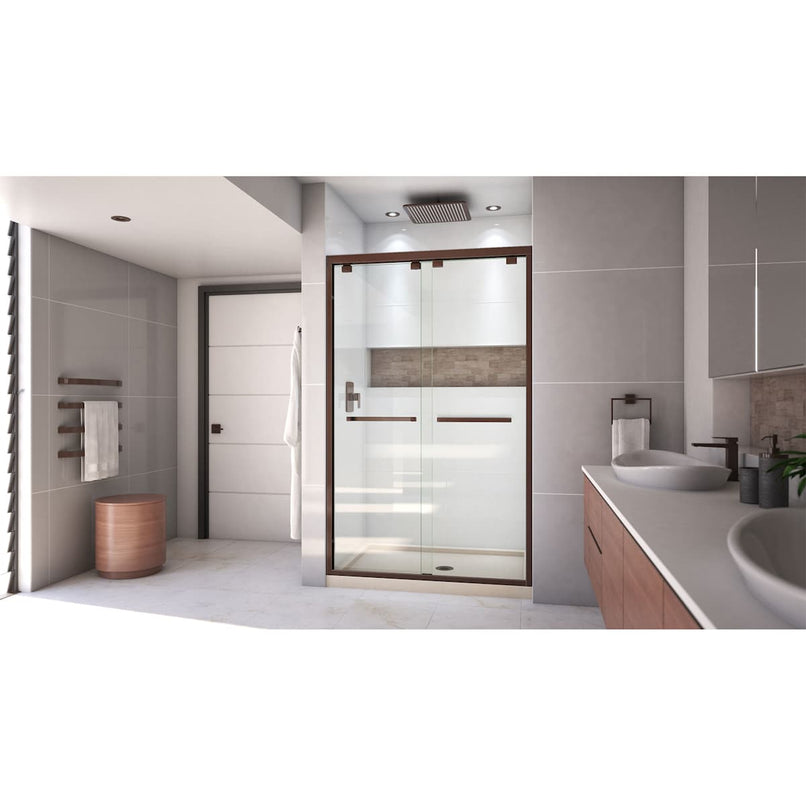 Encore 34" D x 48" W x 78 3/4" H Semi-Frameless Bypass Sliding Shower Door and SlimLine Shower Base Kit - image 15
