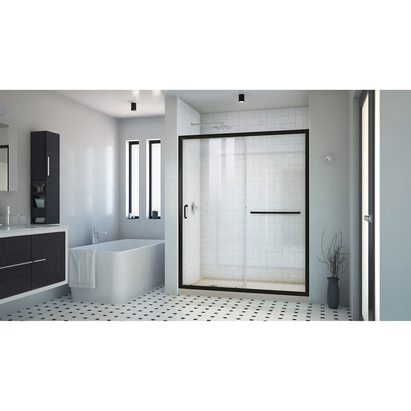 Infinity-Z 74-3/4" High x 60" Wide x 32" Deep Alcove Shower Module with Clear Sliding Shower Door, and Left Drain Base - image 2