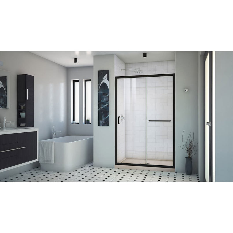 Infinity-Z 74-3/4" High x 48" Wide x 36" Deep Alcove Shower Module with Clear Sliding Shower Door, and Center Drain Base - image 2