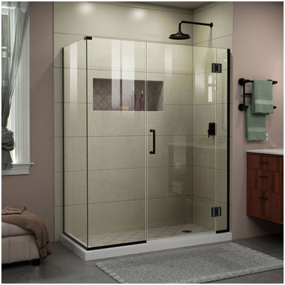 Unidoor-X 72" High x 51-1/2" Wide x 30-3/8" Deep Hinged Frameless Shower Enclosure with Clear Glass - image 1