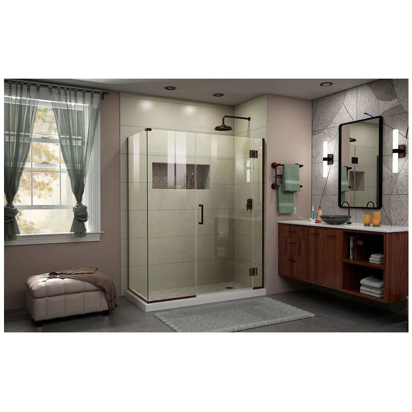 Unidoor-X 72" High x 51-1/2" Wide x 34-3/8" Deep Hinged Frameless Shower Enclosure with Clear Glass - image 13