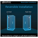 Unidoor-X 72" High x 30-3/8" Wide x 34" Deep Hinged Frameless Shower Enclosure with Clear Glass - image 3