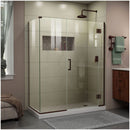 Unidoor-X 72" High x 47-1/2" Wide x 34-3/8" Deep Hinged Frameless Shower Enclosure with Clear Glass - image 1