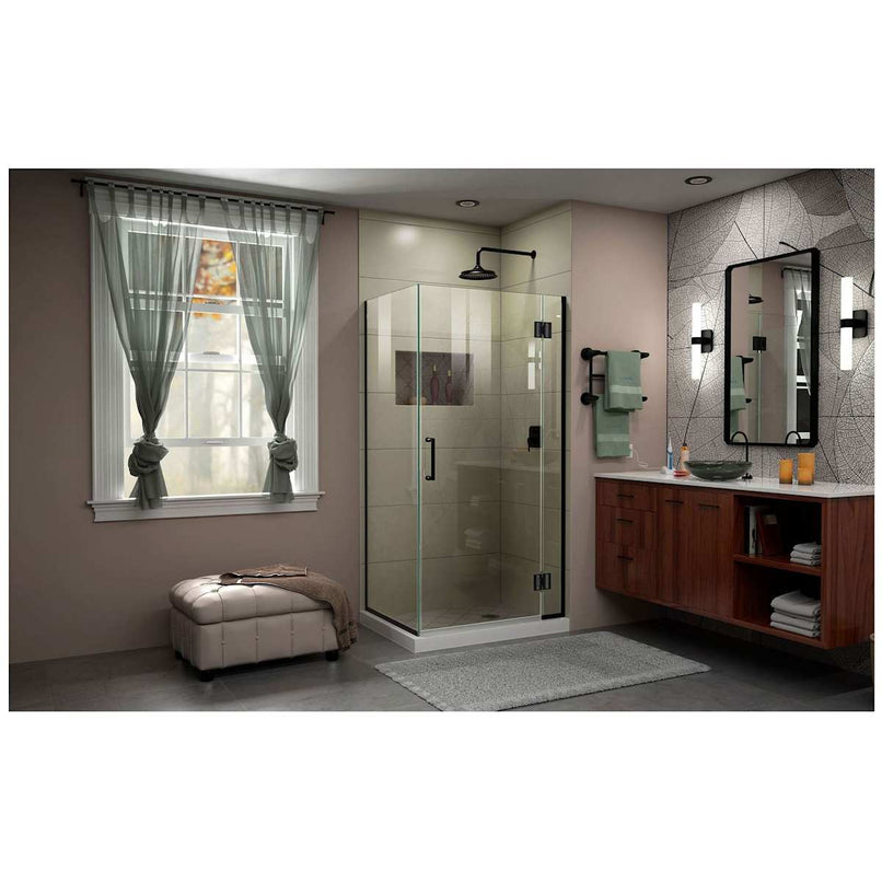 Unidoor-X 72" High x 34-3/8" Wide x 34" Deep Hinged Frameless Shower Enclosure with Clear Glass - image 4